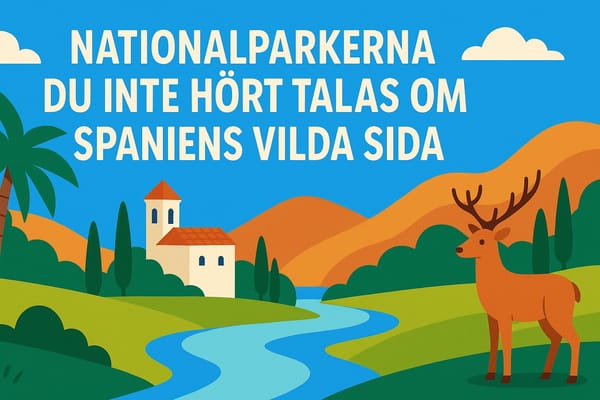 Vy över berg och skog i en av Spaniens vilda nationalparker